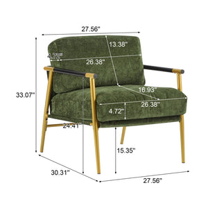 Modern Accent Chair With Plush Cushions, Cozy Seating