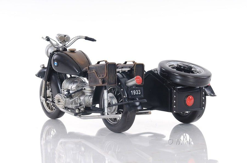 Hand Painted Decorative Motorcycle - Black