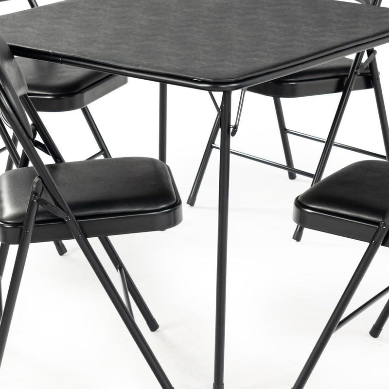 Wood And Iron Folding Square Extendable Dining Table - Walnut And Black