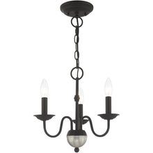 Load image into Gallery viewer, 13" Three Light Dimmable Chandelier With Shades - Black
