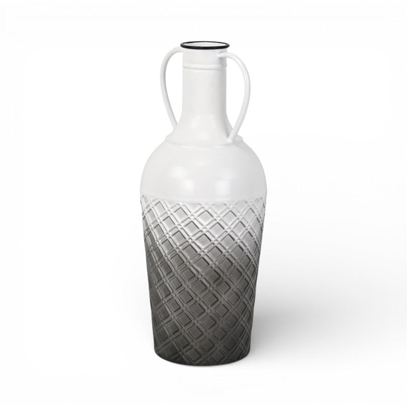 Ombre Cylinder Floor Vase (743365) - White / Gray