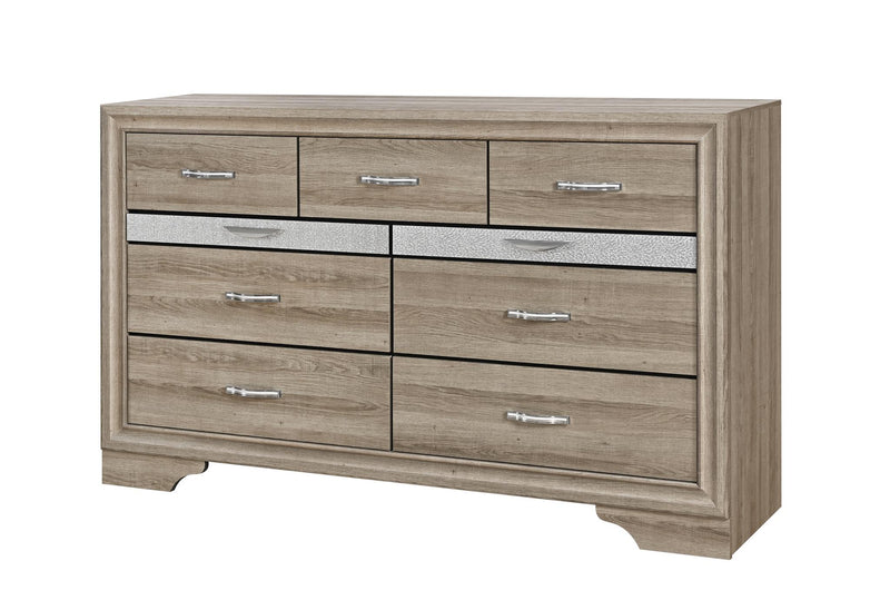 Wood Six Drawer Double Dresser - Natural