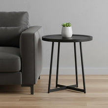 Load image into Gallery viewer, Round Side Table - Black Ash Wood And Black
