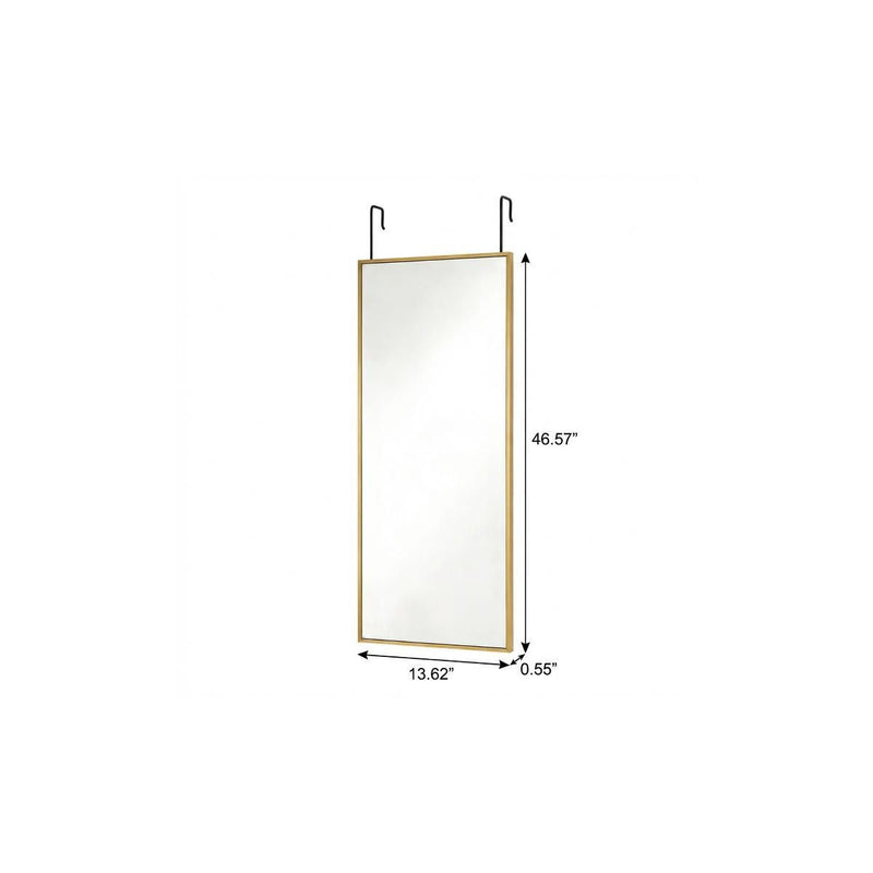 Aluminum Over The Door Framed Cheval Mirror - Gold