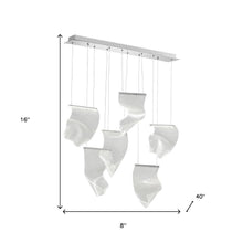 Load image into Gallery viewer, Six Light Metal LED Dimmable Chandelier With Shades - Silver / Clear
