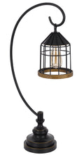 Load image into Gallery viewer, Metal Table Lamp With Bronze Cage Shade - Bronze
