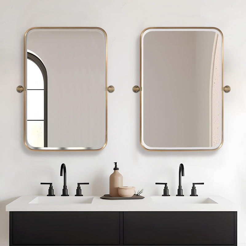 36" Metal Framed Bathroom Vanity Mirror - Gold