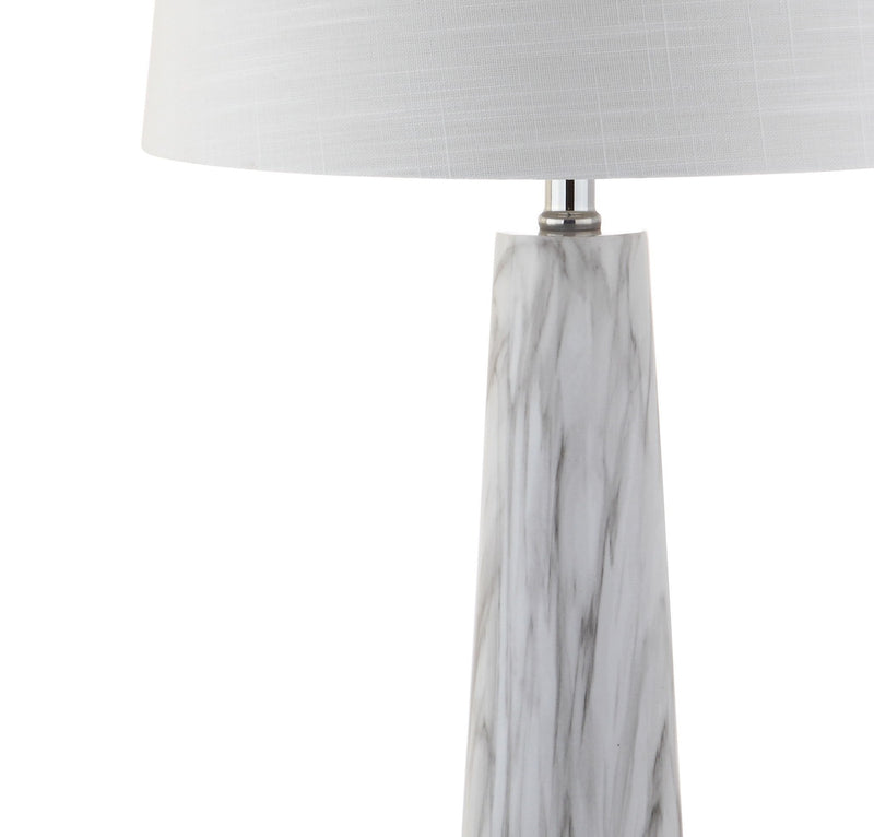 29" Novelty Table Lamp LED With Drum Shade - White