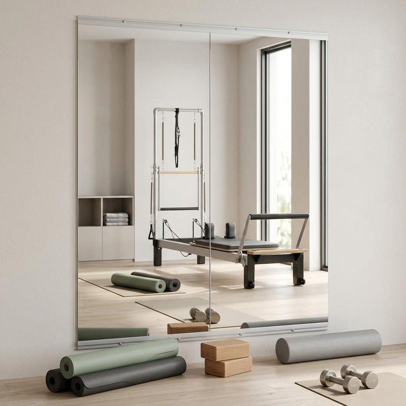 X 32" Frameless Work Out Mirrors (Set of 2) - Silver