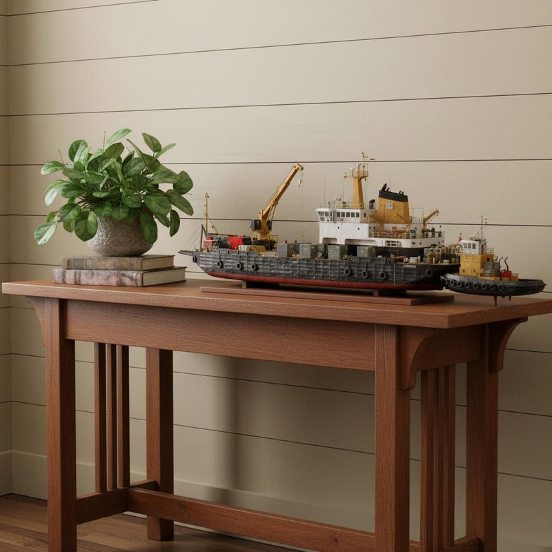 Hand Painted Model Boat (624555) - Dark Gray / White