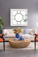 Load image into Gallery viewer, Antique Style Decorative Square Wall Mirror With Mirrored Frame, Wall Decor For Living Room Entryway, Console Lean Against Wall - Silver
