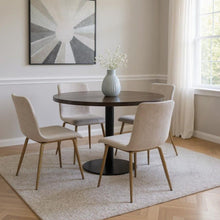 Load image into Gallery viewer, Upholstered Fabric Dining Side Chairs (Set of 4) - Beige / Gold
