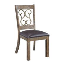 Load image into Gallery viewer, Redwood Upholstered Faux Leather Open Back Dining Side Chairs (Set of 2) - Black / Red

