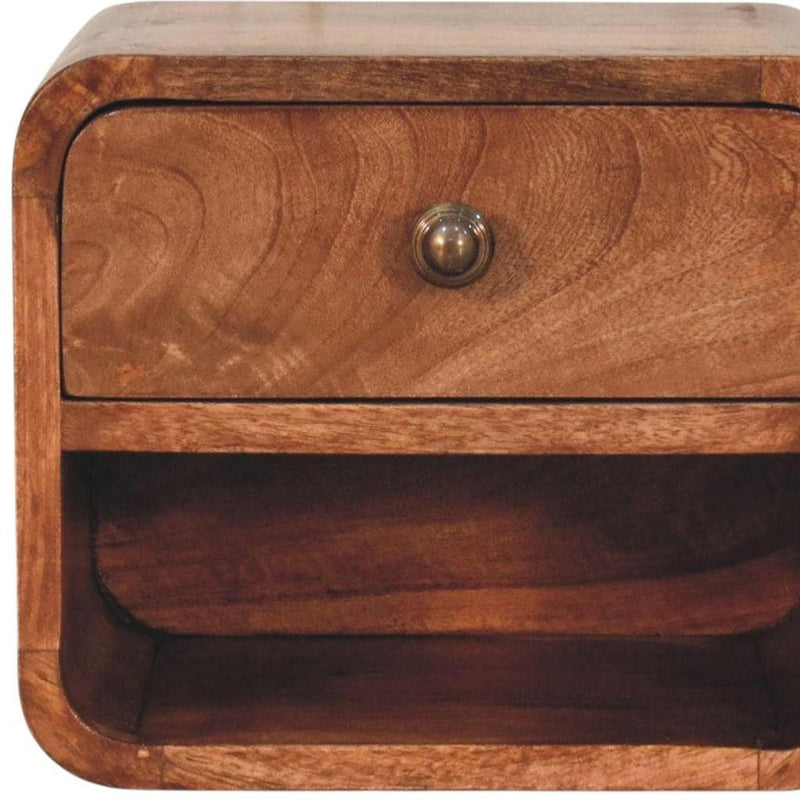 Solid Wood One Drawer Floating Nightstand - Natural