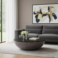 Load image into Gallery viewer, Solid Wood And Concrete Round Coffee Table - Black And Gray
