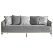 Load image into Gallery viewer, Fernando - Sofa With 5 Pillows - Gray Chenille &amp; Champagne

