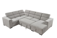 Load image into Gallery viewer, 123&quot; Modern U Shaped 7-seat Sectional Sofa Couch with Adjustable Headrest, Sofa Bed with Storage Chaise-Pull Out Couch Bed for Living Room ,Light Gray
