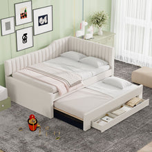 Load image into Gallery viewer, Upholstered Daybed With Trundle And 3 Drawers
