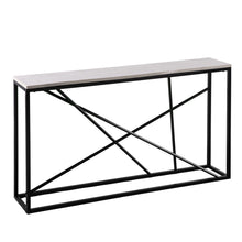 Load image into Gallery viewer, Faux Marble Frame Console Table - White / Black
