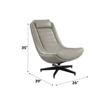 Load image into Gallery viewer, Piran - Twilight Top Grain Leather Accent Chair And Ottoman With Swivel - Gray
