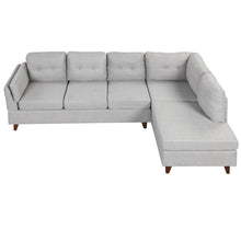 Load image into Gallery viewer, 97.2&quot; Modern Linen Fabric Sofa, L-Shape Couch with Chaise Lounge,Sectional Sofa with one Lumbar Pad,Gray
