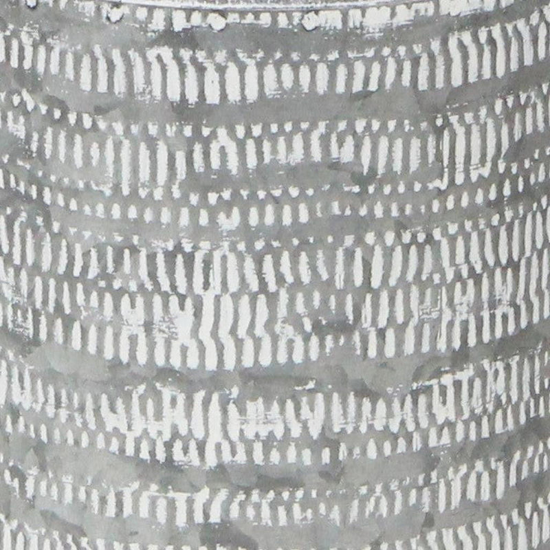 Galvanized Geometric Patterned Jug Vase (635606) - Gray