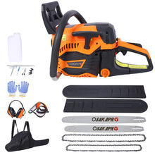 Load image into Gallery viewer, 62Cc Gas Powered Chainsaw 2 Cycle Handheld Cordless Chain Saw Aluminium 18" And 20" Guide Bar - Orange
