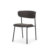 Load image into Gallery viewer, Upholstered Fabric Metal Open Back Dining Side Chair - Black
