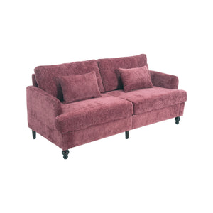 Mid Century Modern Chenille Fabric Loveseat Sofa, 2 Seat Upholstered Couch