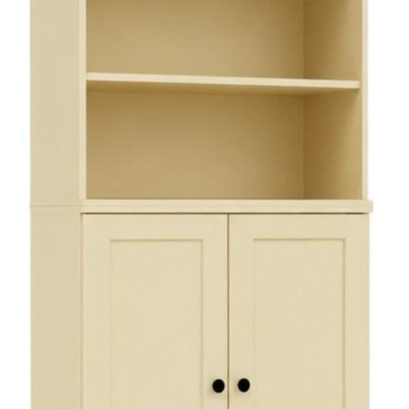 Solid Wood Adjustable Six Tier Library Bookcase With Two Doors (745623) - Yellow