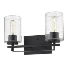 Load image into Gallery viewer, Metal And Textured Glass Two Light Wall Sconce - Black

