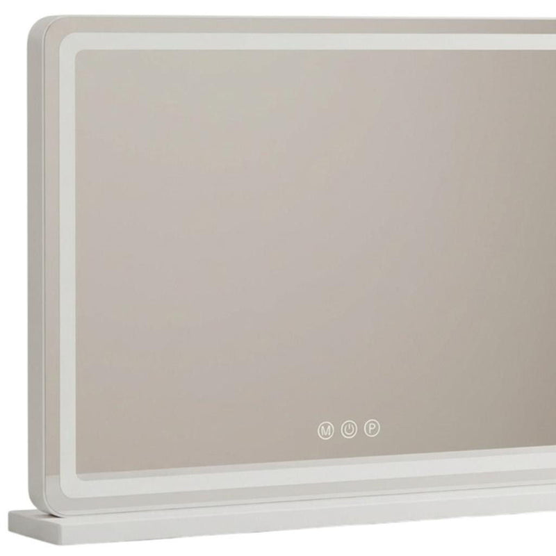 23" Lighted Freestanding Frameless Makeup Shaving Tabletop Mirror - Clear