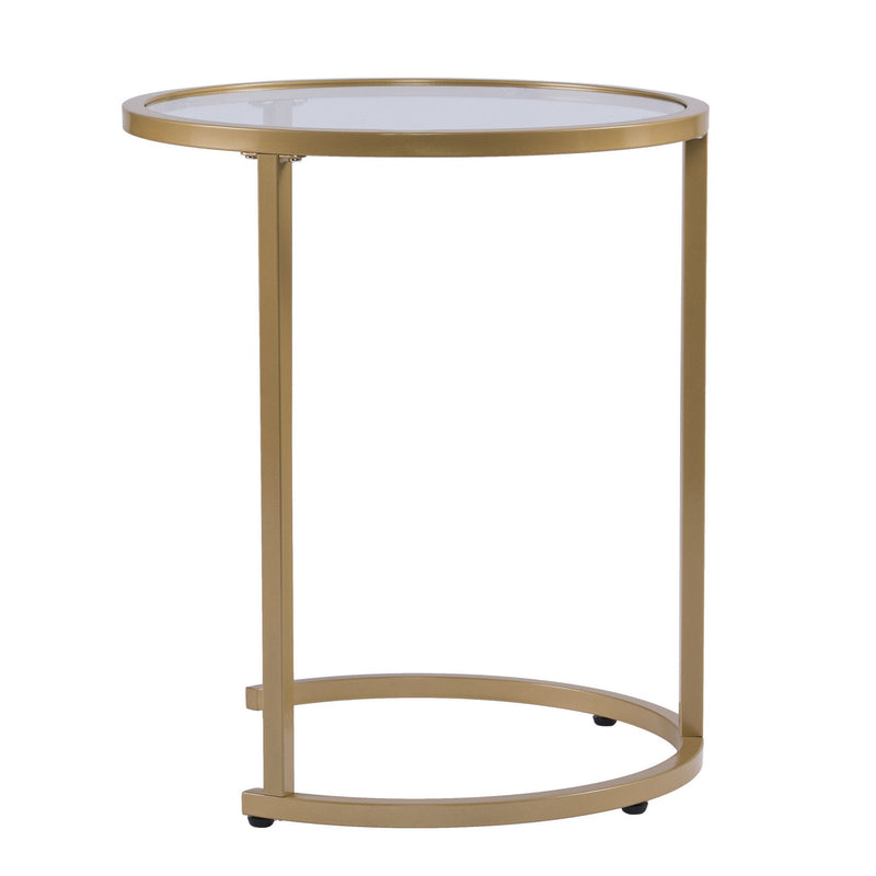 Glass Round Nested Tables (Set of 2) - Gold