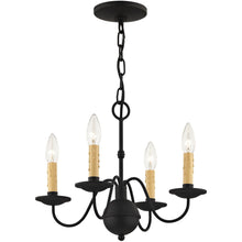 Load image into Gallery viewer, Four Light Metal Dimmable Chandelier With Shades - Black
