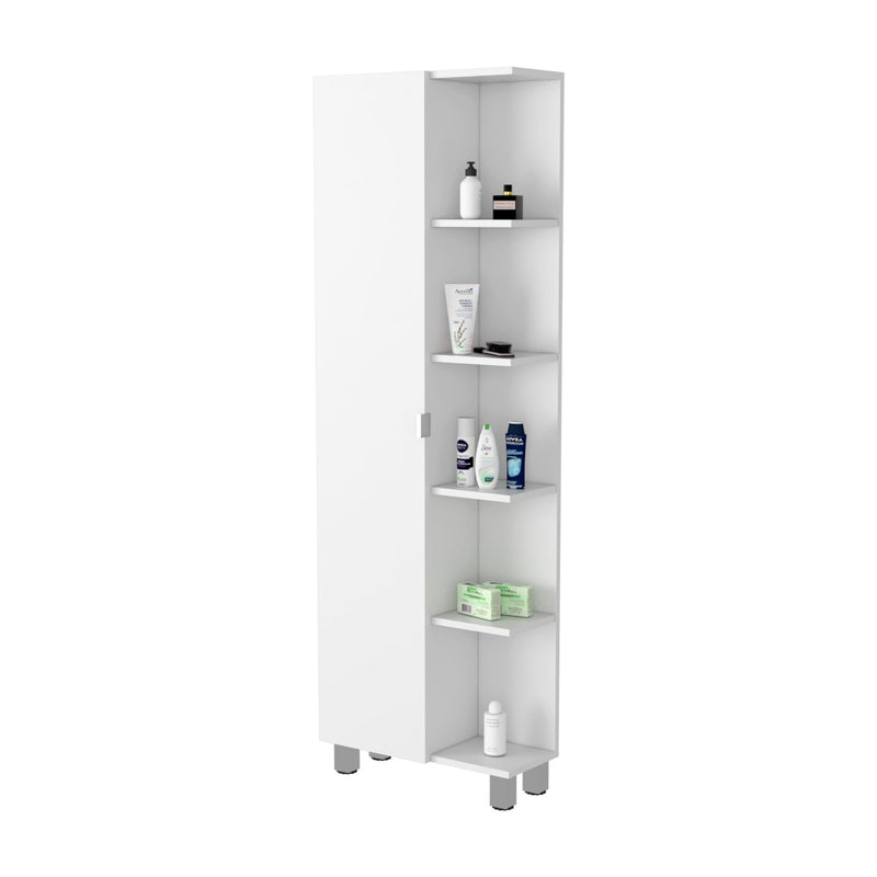 Accent Cabinet With Nine Shelves - White