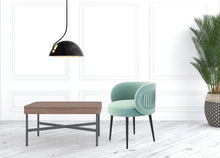 Load image into Gallery viewer, Velvet And Black Solid Color Arm Chair - Teal
