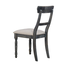 Load image into Gallery viewer, Upholstered Linen Slat Back Dining Side Chairs (Set of 2) - Light Brown / Gray
