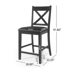 Load image into Gallery viewer, Farmhouse Style Counter Height Chair With Upholstered Seat
