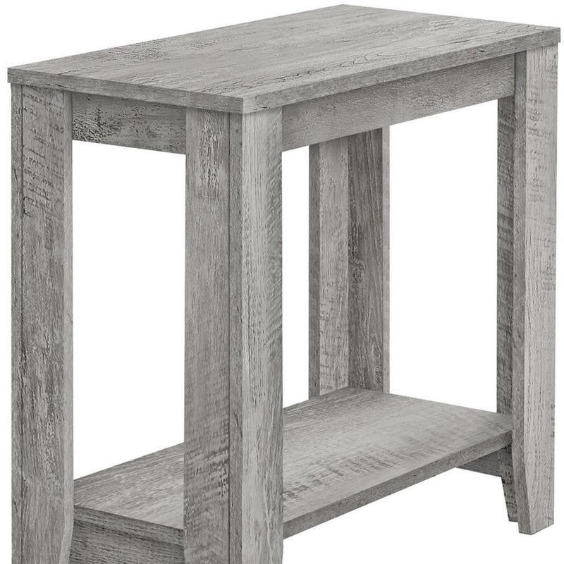22" Wood End Table With Shelf - Gray