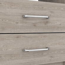 Load image into Gallery viewer, 16" x 12.9" x 19.9" Two Drawer Faux Wood Nightstand - Gray
