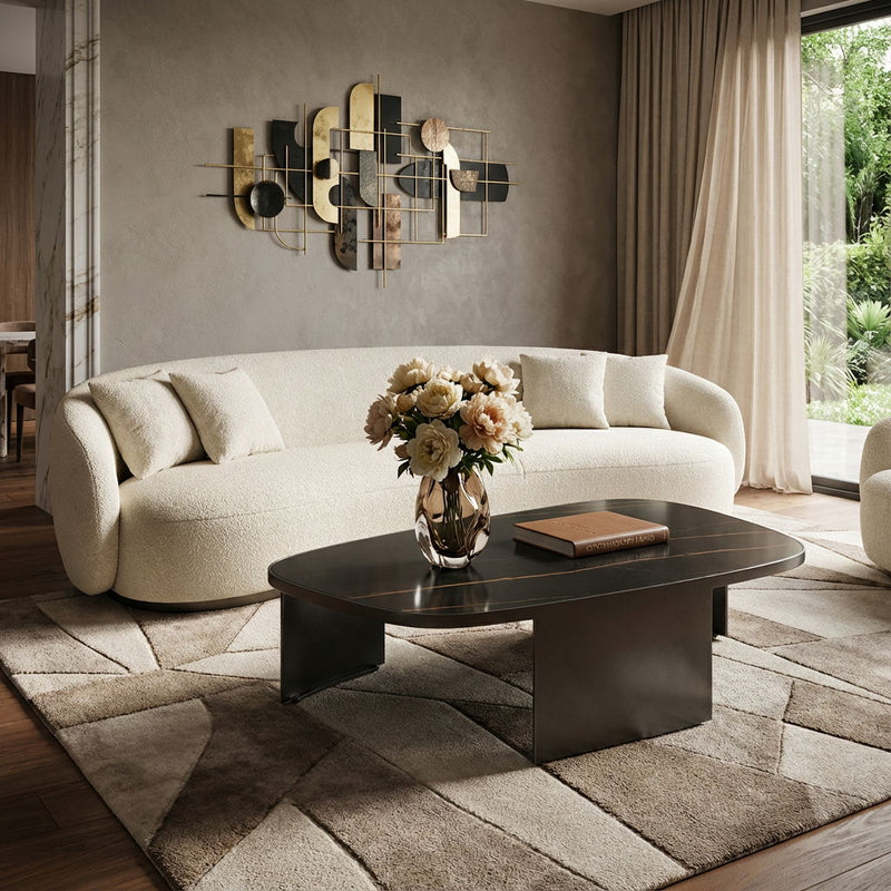42" Ceramic Tile Coffee Table - Black