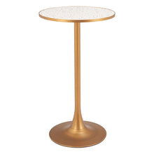 Load image into Gallery viewer, Faux Terrazzo Rounded Bar Table - Beige / Gold
