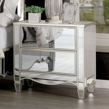 Load image into Gallery viewer, Nightstand With Mirror Panels - Silver
