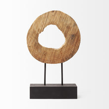 Load image into Gallery viewer, Log Cross Section Tabletop Sculpture - Brown / Black
