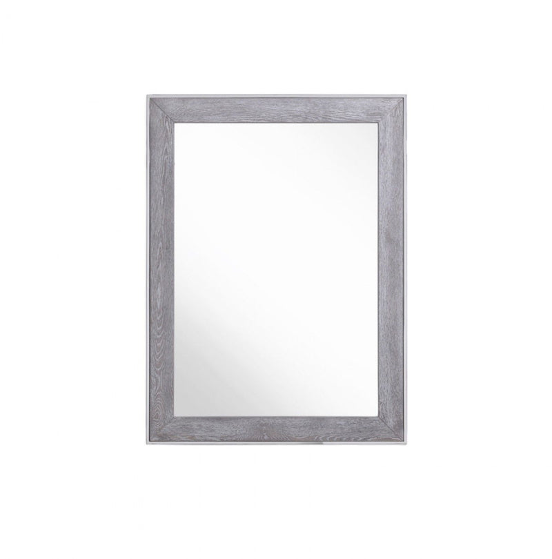 40" Framed Accent Mirror - Gray / Silver