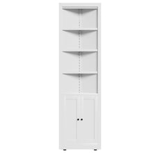 Load image into Gallery viewer, Tall Corner Storage Cabinet With 2 Doors, 5-Tier With Adjustable Shelve, Freestanding - White
