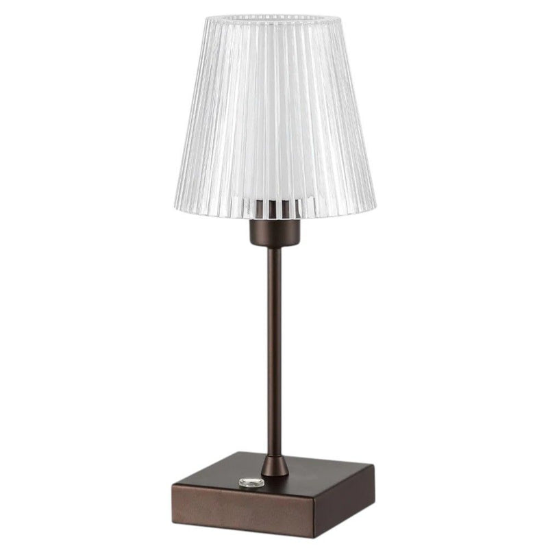 13" USB Table Lamp With Empire Shade - Antiqued Bronze