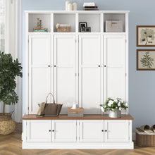 Load image into Gallery viewer, Hall Tree With Bench And Cabinet
