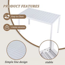 Load image into Gallery viewer, Modern Long Table, UV Resistant And Rust Proof, Pp Tabletop, UV Resistant Powder Coated Metal Legs - Snow White
