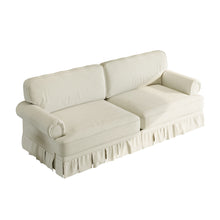 Load image into Gallery viewer, Luxuriously Comfortable Cloud Couch With Elegant Rolled Arms &amp; Pleated Skirt Design
